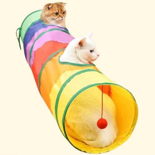 TUNNEL ARCOBALENO — Tunnel gioco per gatti curiosi e avventurieri